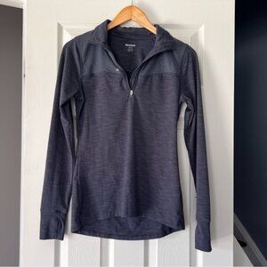 Reebok Women’s 1/4 Zip Pullover Long Sleeve Gray Heather Athletic Top S